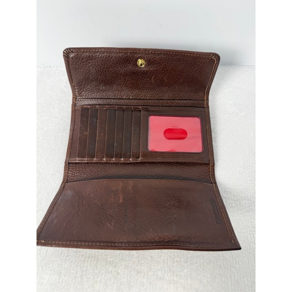Dooney Bourke Chestnut Brown Florentine Leather Checkbook Clutch Wallet - Picture 3 of 7